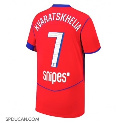 Muški Nogometni Dres Paris Saint-Germain Khvicha Kvaratskhelia #7 Rezervni 2025-26 Kratak Rukav Muški Nogometni Dres Paris Saint-Germain Khvicha Kvaratskhelia #7 Rezervni 2025-26 Kratak Rukav